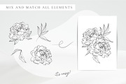 Line Art Peonies Illustrations, a Decorative Illustration by La Petite Line Art (Thumbnail 9 of 11)