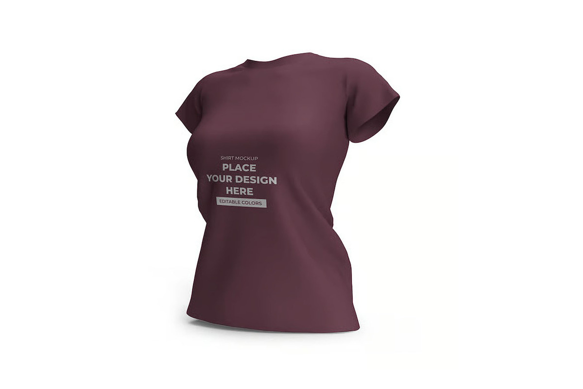 Woman Shirt Mockup Template Set, a Shirt Mockup by DesignRushMarket (Photo 7 of 11)