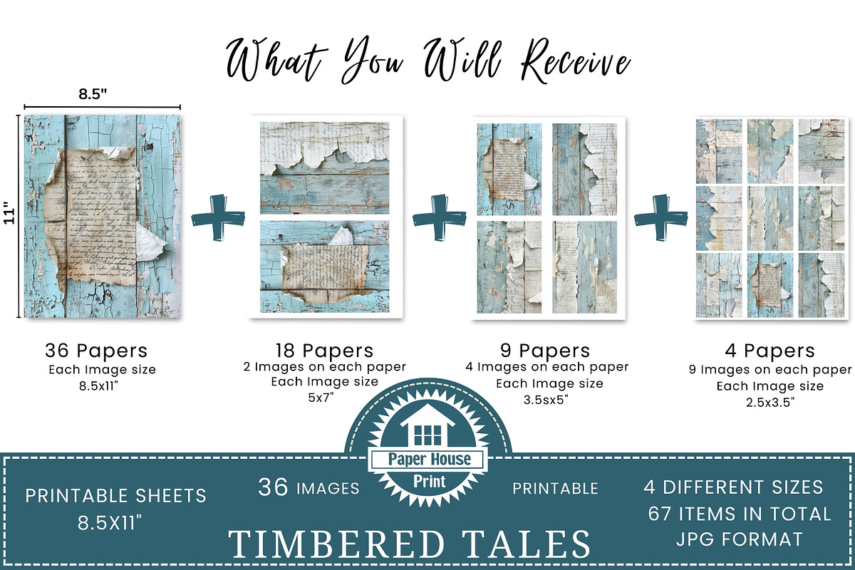Distressed Aged Paper on Blue Wood, an Illustration by NiiiNArt (Photo 2 of 8)