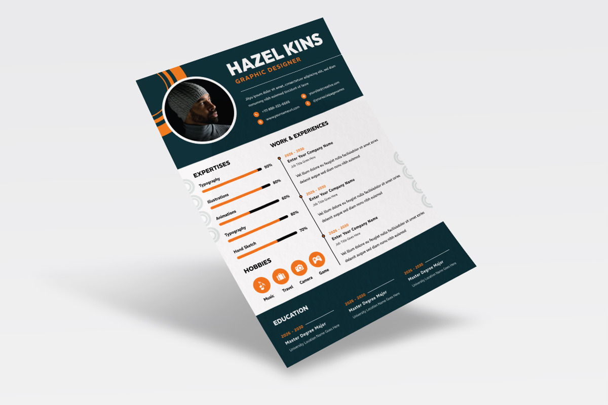 Unique Business Resume CV, a Resume Template by iDoodle Studio (Photo 2 of 4)