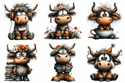 Whimsical Highland Cow Clipart, an Illustration by Daily.Designs (Thumbnail 3 of 5)