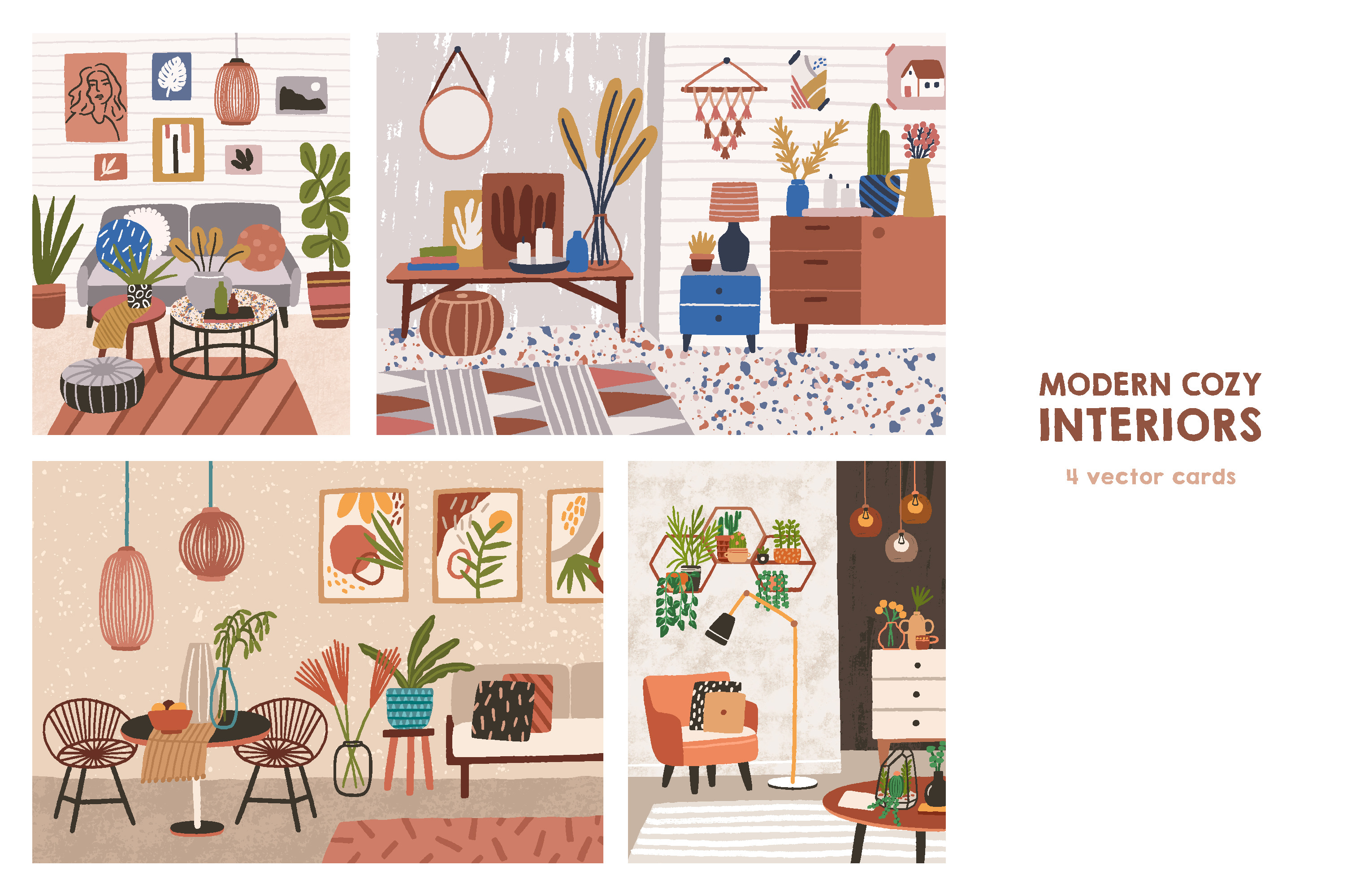 Modern cozy interiors, a Decorative Illustration by Good Studio