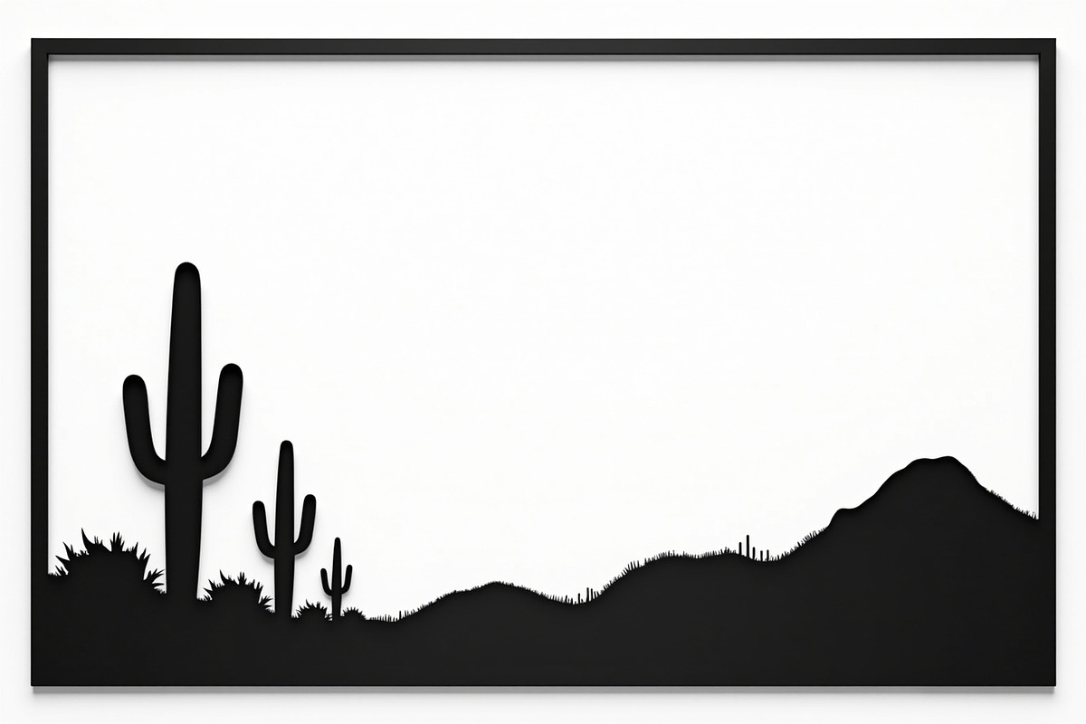 Cactus Desert Landscape Silhouette, an Illustration by abu67222 (Photo 4 of 15)