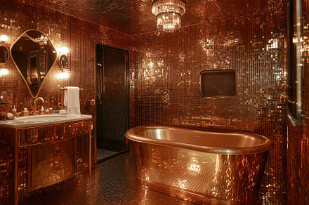A luxurious Hollywood Glam interior design style bathroom featuring a stunning, an Arts & Entertainment Photo by Textures & Backgrounds