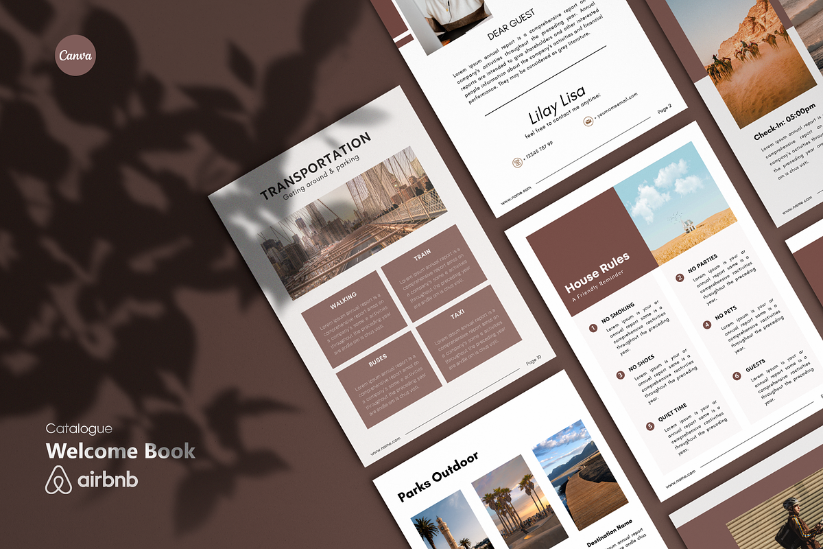 Airbnb Welcome Book Templates Canva, a Magazine Template by Meoww_Design (Photo 1 of 7)