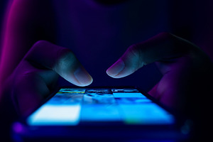 typing on mobile, a Technology Photo by HubbaDigitals