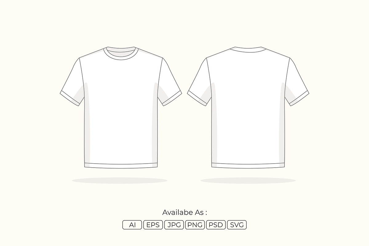 Blank T-Shirt Front and Back Vector, an Object Illustration by Partikusi Design (Photo 1 of 3)