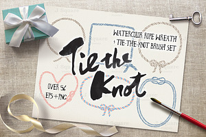 Watercolor Tie-the-Knot Wreath Brush