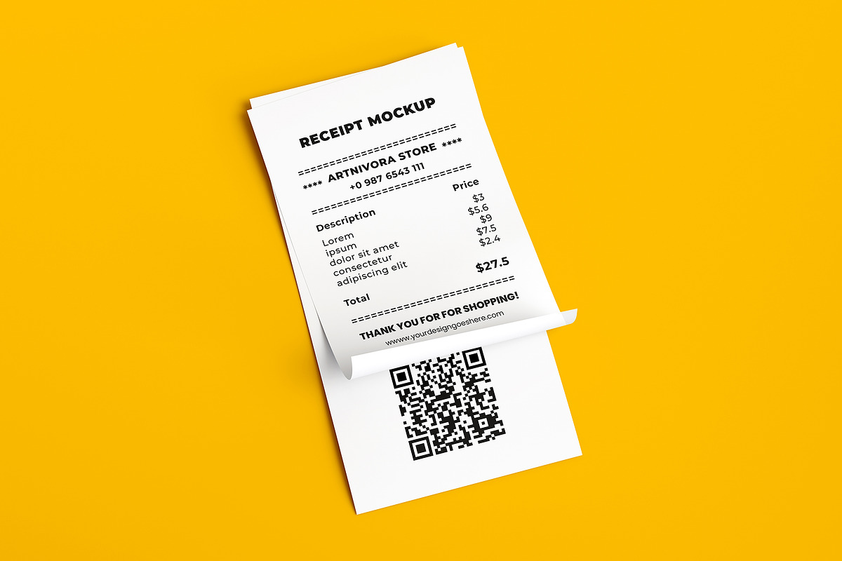 Receipt Mockup, a Wearable Device Mockup by Artnivora.Std (Photo 4 of 5)