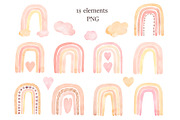 Watercolor Rainbows Set, an Object Illustration by MayaNavits (Thumbnail 2 of 9)