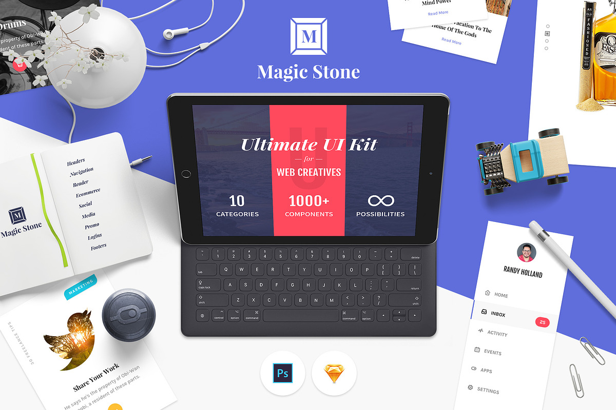 Magic Stone UI Kit, an UI Kit Template by UI Chest (Photo 1 of 18)