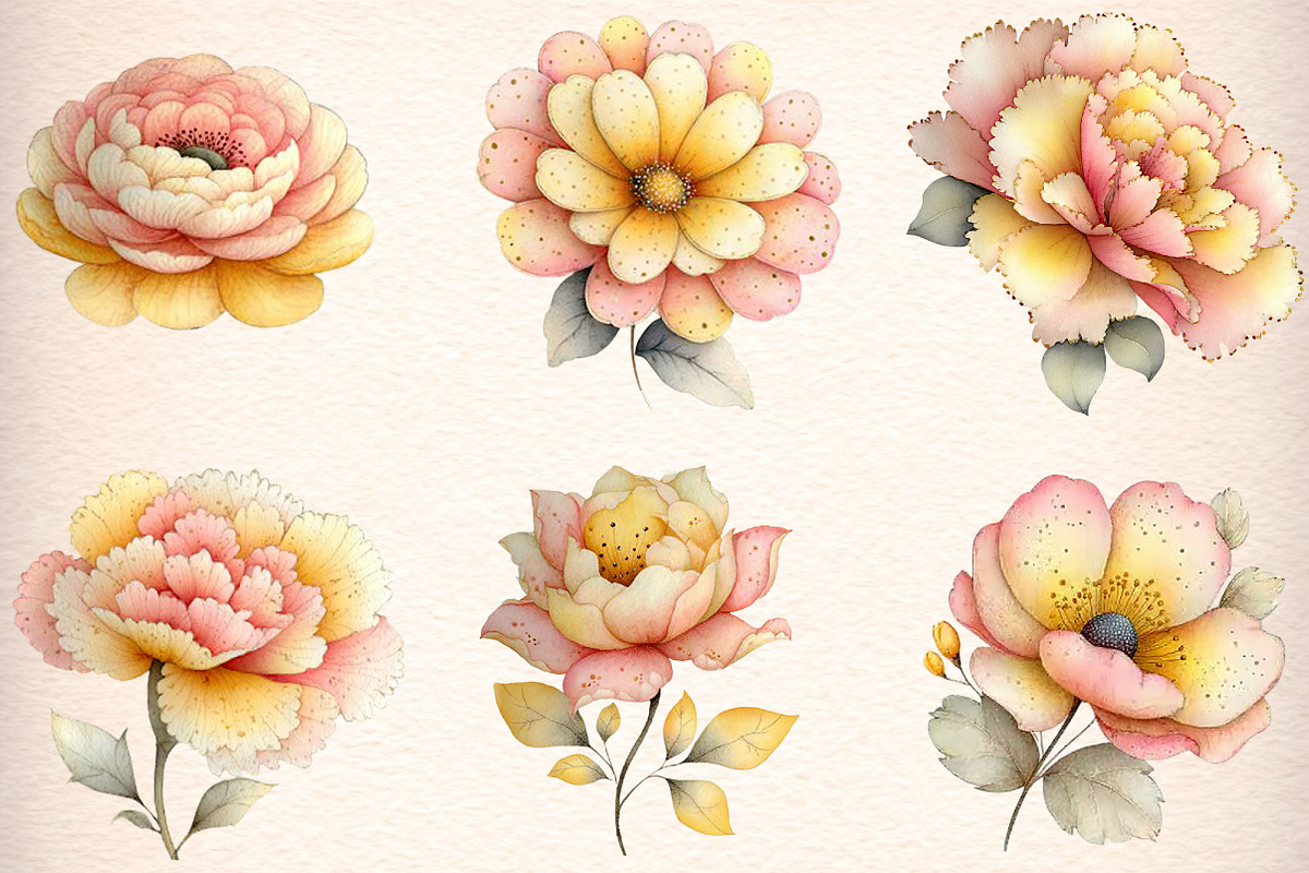 Watercolor Flowers Clipart, an Illustration by Digital Artistic99 (Photo 3 of 10)