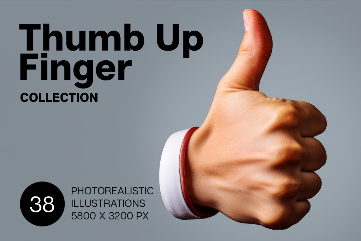Thumb Up Finger. 38 images, a Person Illustration by Handmadefont (Photo 1 of 10)