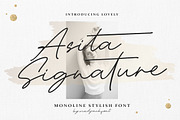 Asita Signature, a Script Font by Madjack.font (Thumbnail 1 of 9)