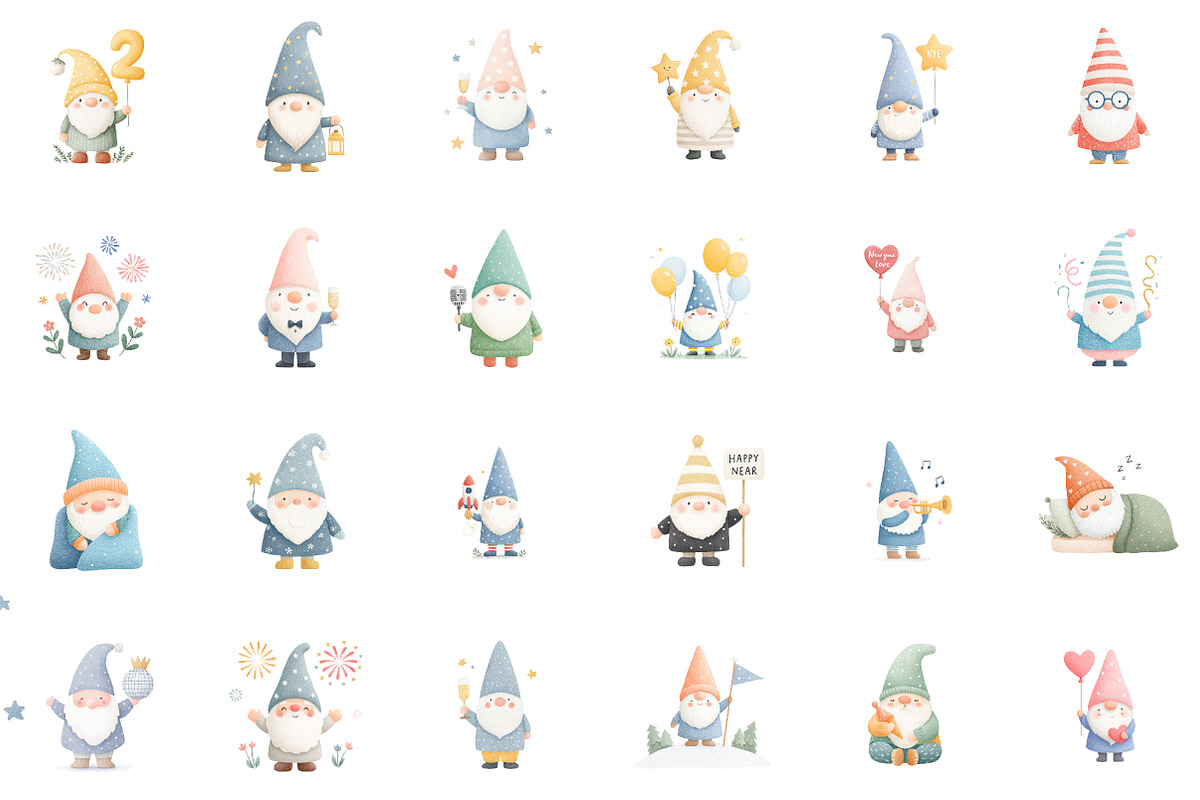New Year Gnome Clipart, an Illustration by Sublimation Artist (Photo 2 of 6)