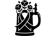 CancerRibbon Floral Beer Mug, an Object Graphic by Gfx_Store (Thumbnail 3 of 16)