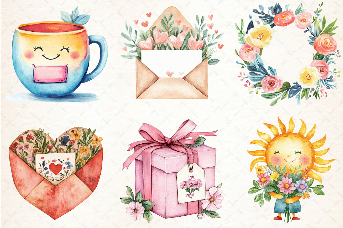Happy Mother's Day Clipart, an Illustration by Libby Wishes (Photo 2 of 5)
