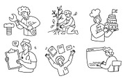 work people hand drawn set, a Person Illustration by foxndeer (Thumbnail 4 of 4)
