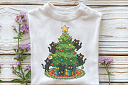 Black Cats Christmas Tree PNG, an Illustration by CraftArtStudio (Thumbnail 2 of 4)