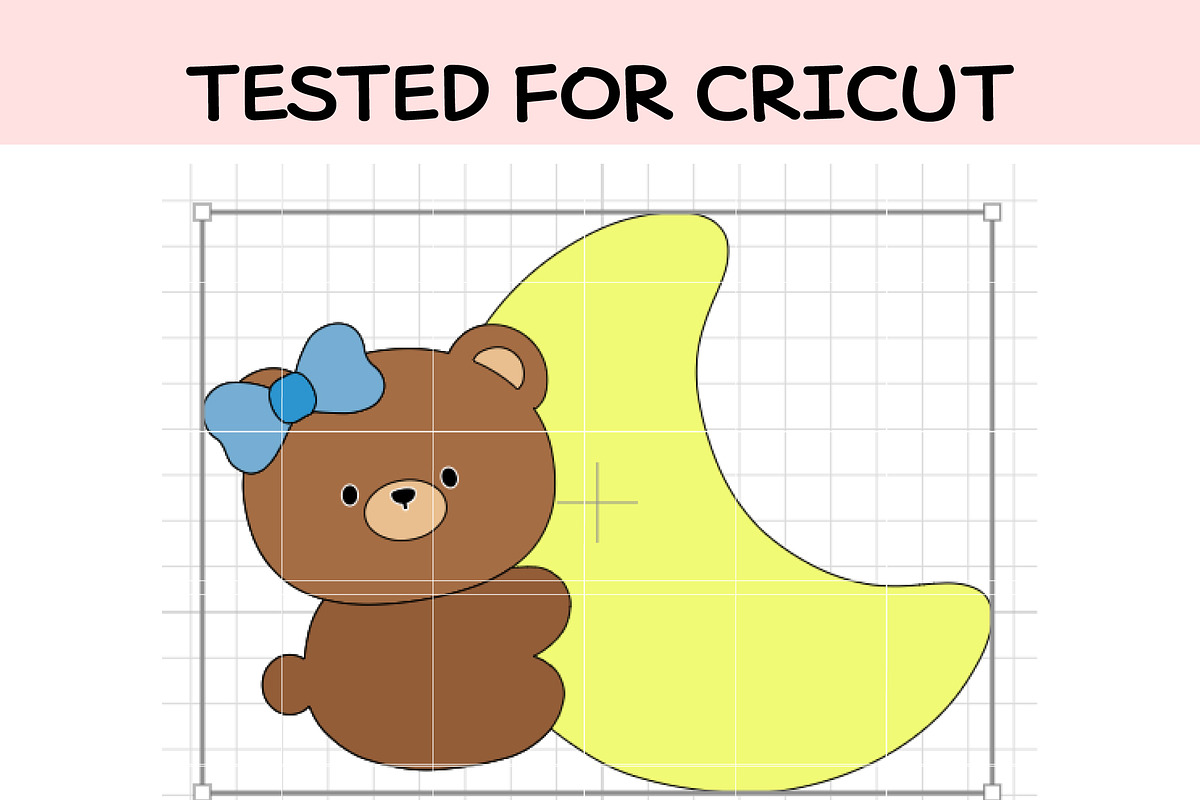 Cute Bear with Moon SVG Bundle, an Illustration by TheHitShop (Photo 3 of 6)