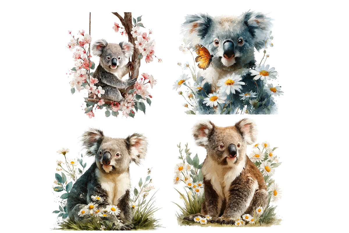 Spring Cute Koala Clipart, an Illustration by Designworld (Photo 7 of 8)