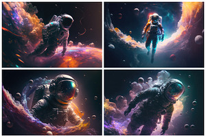 16 Astronaut Illustrations In 6K