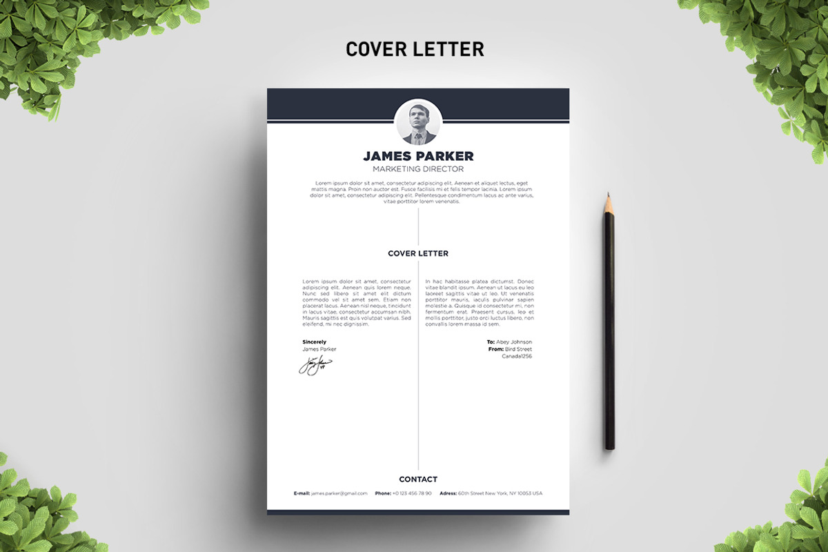 Center Midnight Resume Template, a Resume Template by Big Zone Studio (Photo 4 of 4)