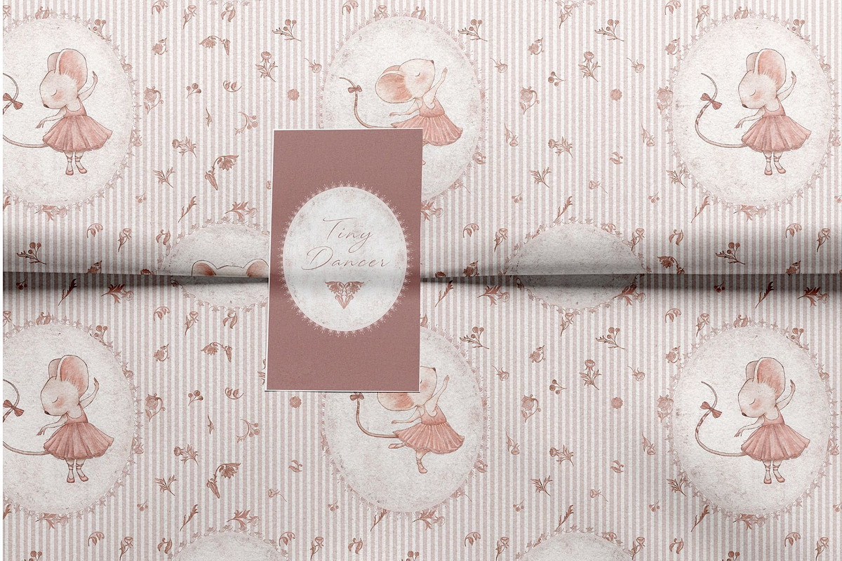 Tiny Dancer Cute Seamless Pattern, a Pattern Graphic by MouseGrey (Photo 2 of 11)