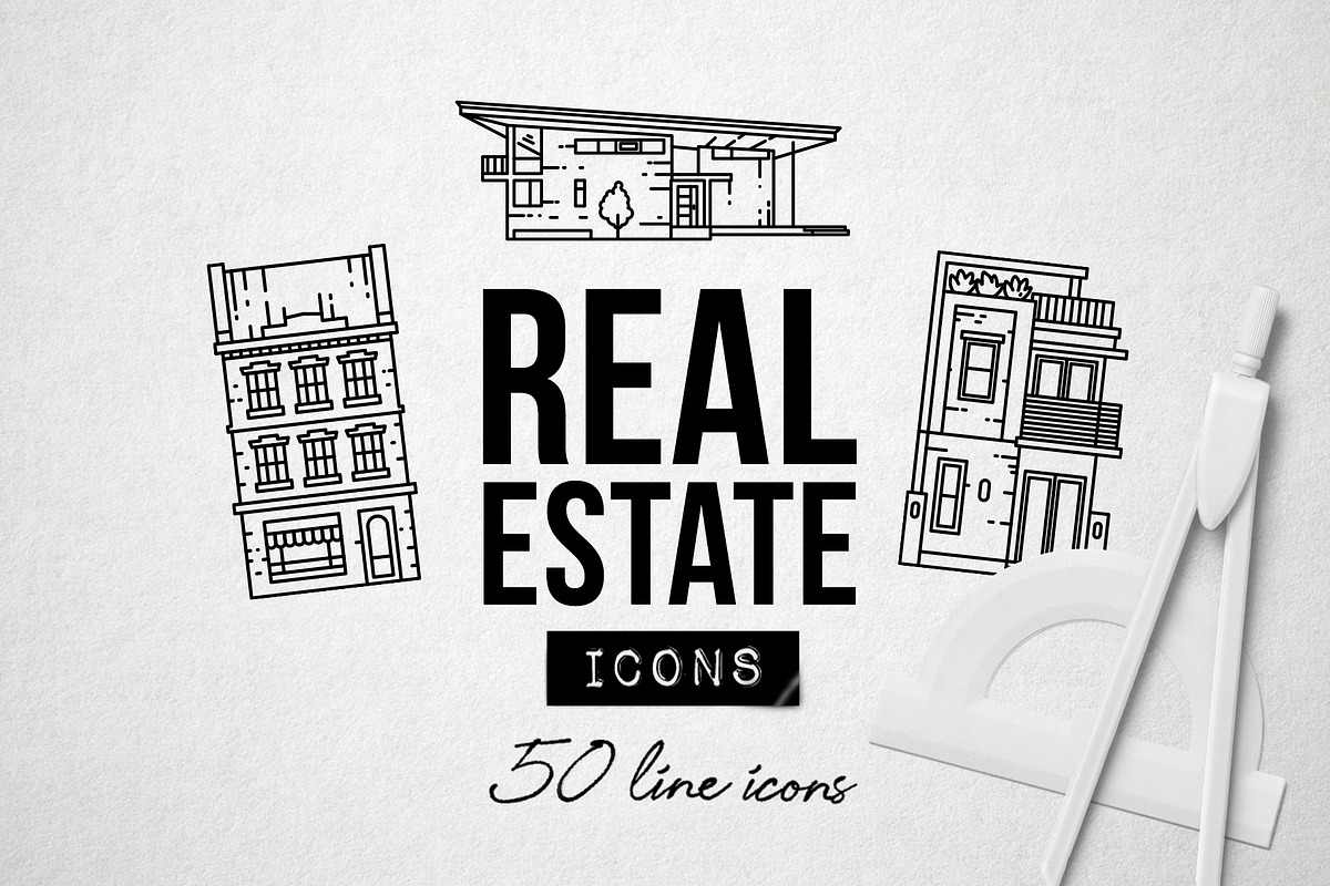 50 Real Estate Icons, Property, City, an Outline Icon by Hatch Design Workshop (Photo 9 of 9)