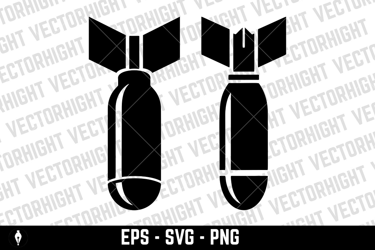 Stylized, classic falling bomb, an Object Graphic by Vectorhight (Photo 3 of 3)