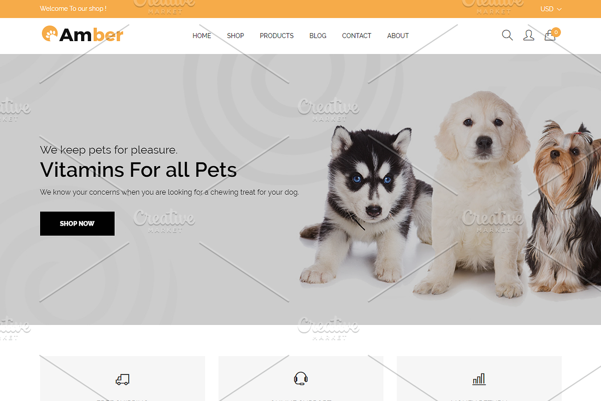 Pet Care Shopify Theme - Amber, a Shopify Template by HasThemes (Photo 1 of 3)