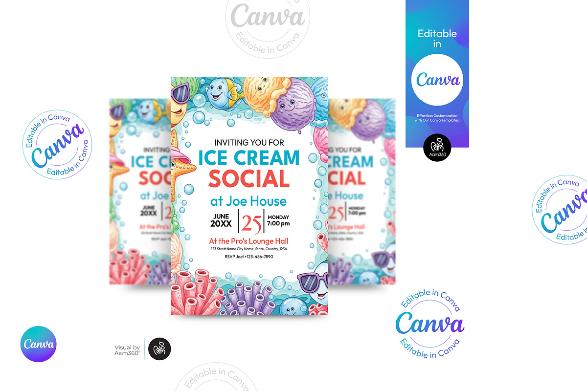 Ice Cream Social Flyer, a Flyer Template by Aam360 (Photo 2 of 3)