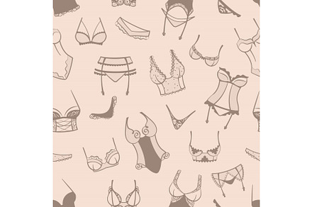 lingerie pattern. female bra and, an Illustration by Multigon
