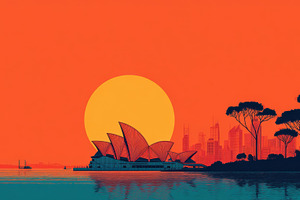 Sydney skyline at sunset, a Photo by Beautiful things