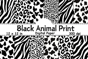 Black Animal Print Seamless Pattern