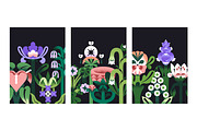 Abstract flowers set + backgrounds, a Decorative Illustration by PaperTrident (Thumbnail 8 of 16)