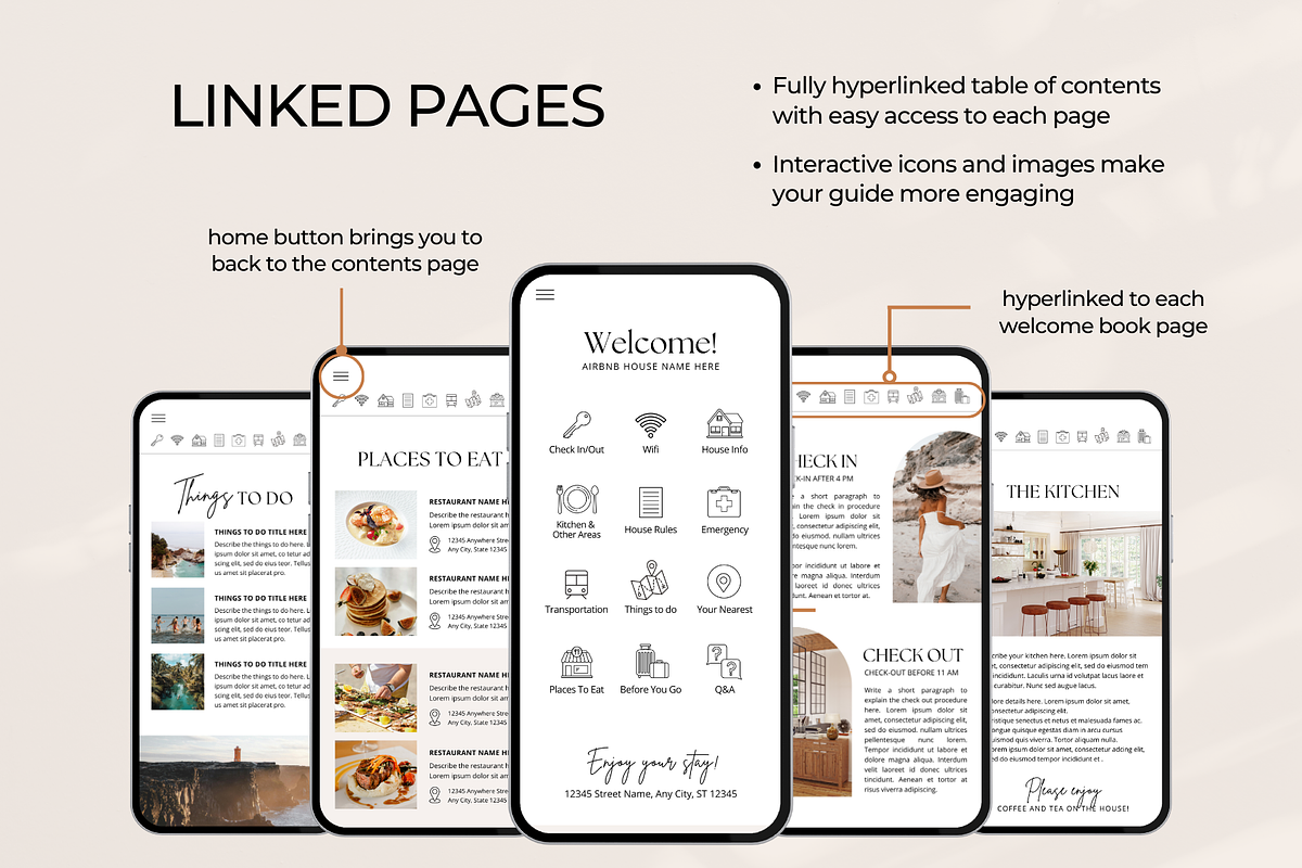 Digital Airbnb Welcome Book Template, a Brochure Template by ShopRShop (Photo 4 of 10)