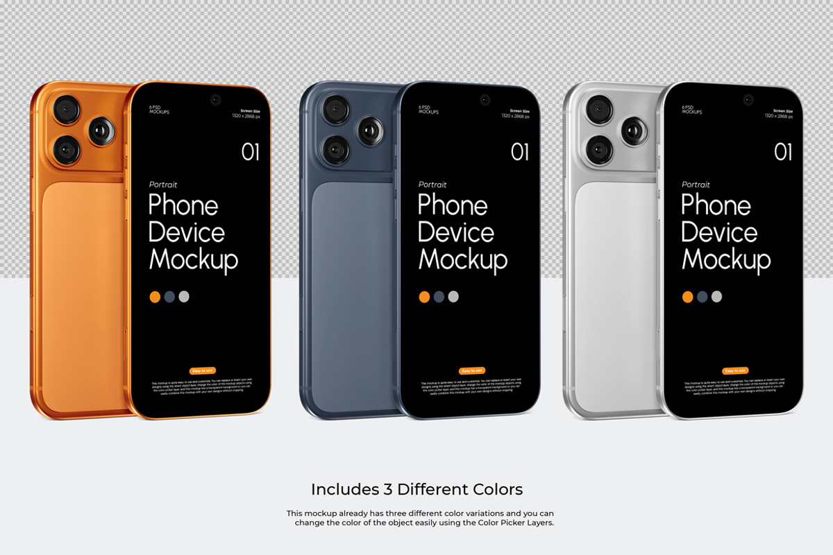 Portrait Phone Device Mockup, a Device Mockup by Rizky Audymas (Photo 9 of 10)