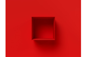 3D render of open empty red square, an Object 3D Model by Liudmyla Matviiets