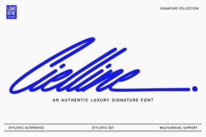 Cielline | Signature Font, a Script Font by Lemonthe