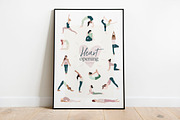 Heart opening yoga poses, an Illustration by Sunnyfields (Thumbnail 2 of 4)