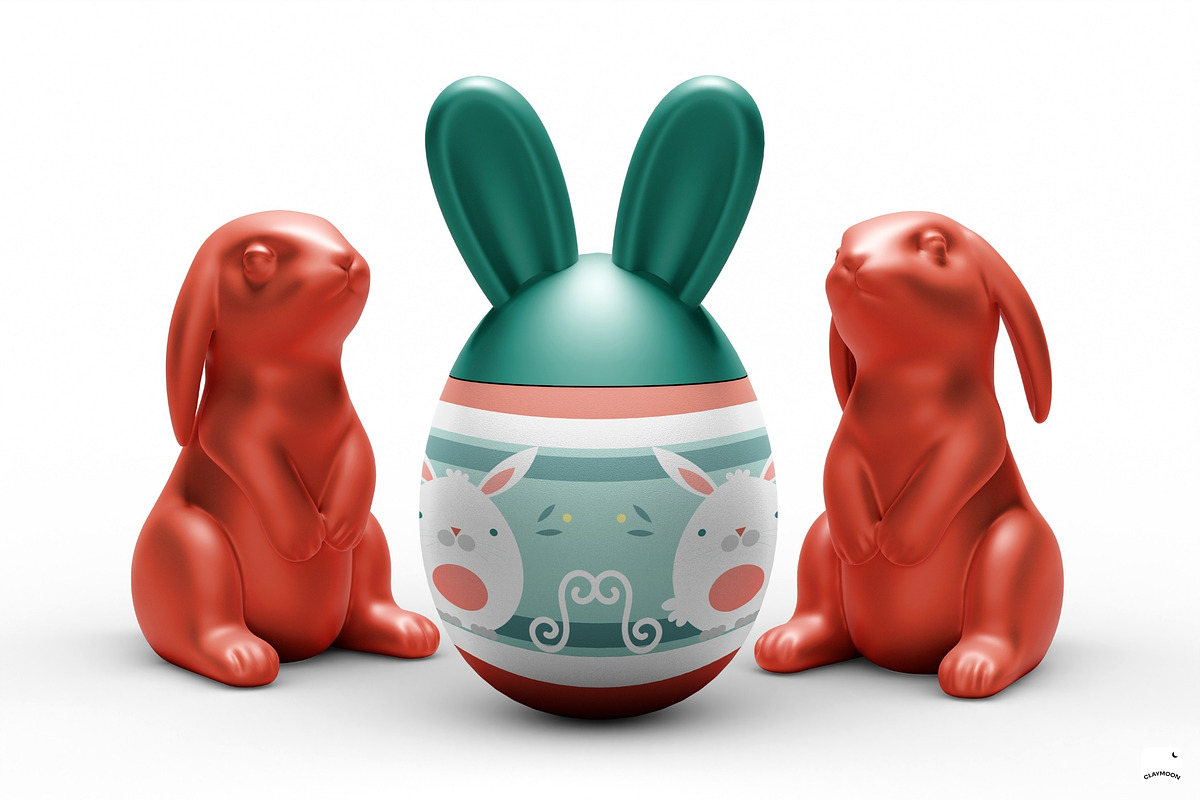 Easter Egg Mockup Bunny Edition, a Mockup by Claymoon Lab (Photo 5 of 7)