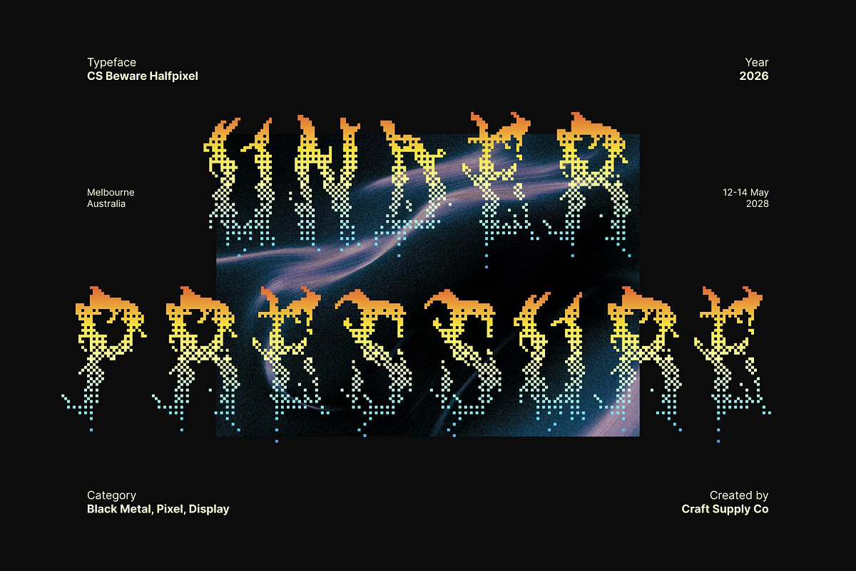 CS Beware Halfpixel, a Blackletter Font by Craft Supply Co. (Photo 5 of 8)
