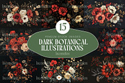 15 Dark Botanical Backgrounds, a Wallpaper Graphic by Incomelion (Thumbnail 1 of 6)