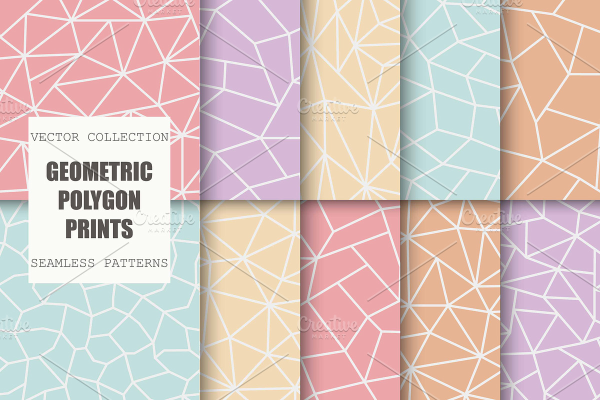 Geometric polygon seamless patterns, a Pattern Graphic by ExpressShop (Photo 1 of 3)