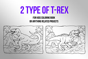 Tyrannosaurus Rex Outline Vector, an Animal Illustration by SCworkspace (Thumbnail 2 of 2)