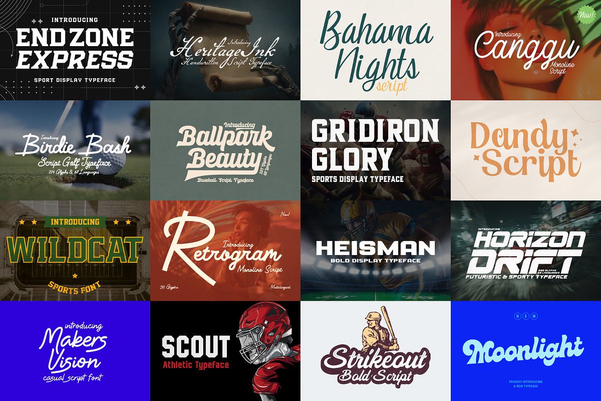Baseball Font Bundle - 20 Fonts!, a Script Font by HipFonts (Photo 3 of 12)