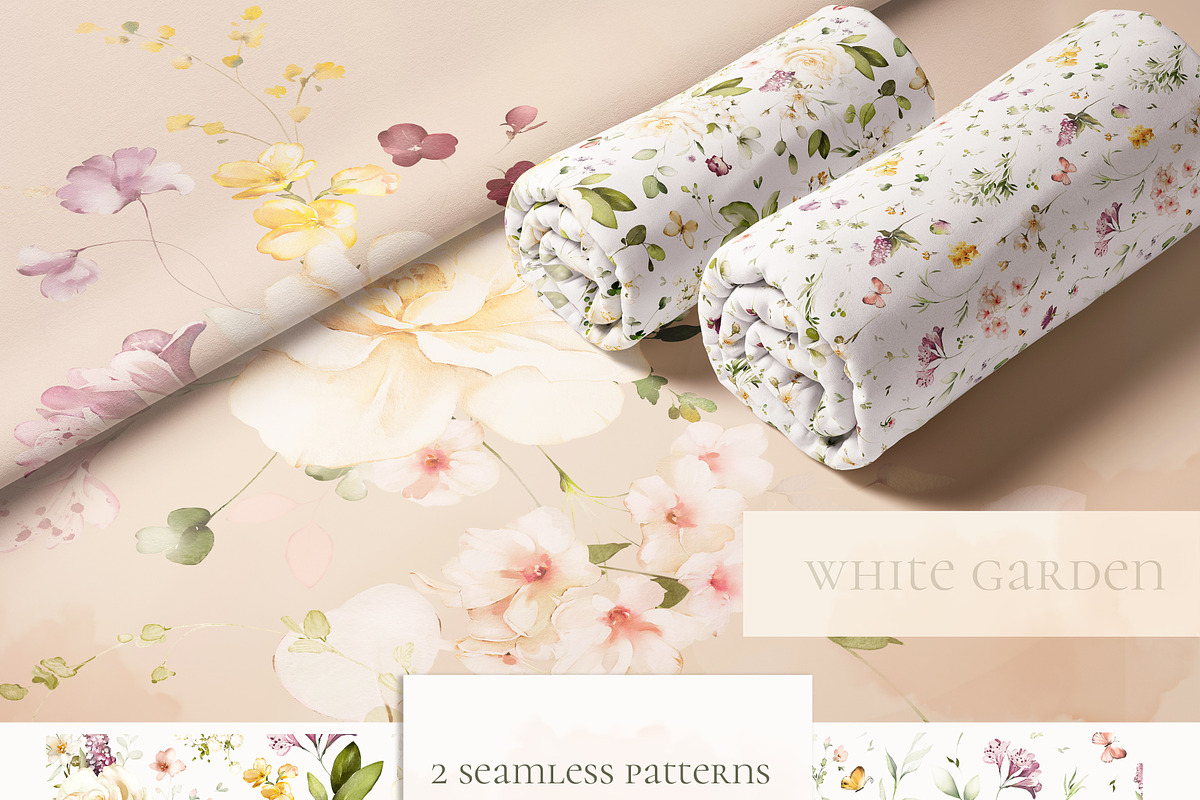White roses & wildflowers floral set, a Decorative Illustration by Lisima (Photo 9 of 13)