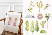 Travel to Spain. Watercolor clipart, an Illustration by VerAna (Thumbnail 7 of 13)