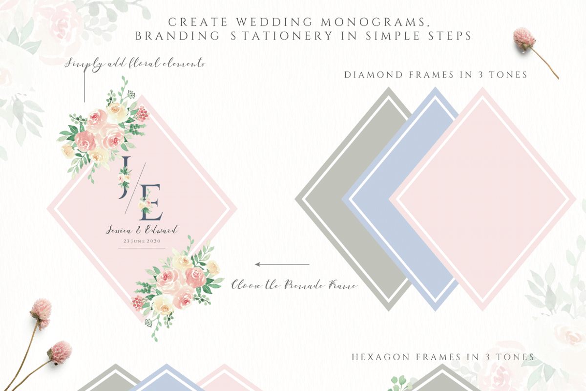 Blush Florals & Greenery Leaves, a Decorative Illustration by Momo Studio (Photo 8 of 15)
